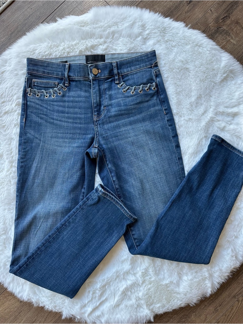 White House Black Market Mid Rise Girlfriend Skinny Jeans 2